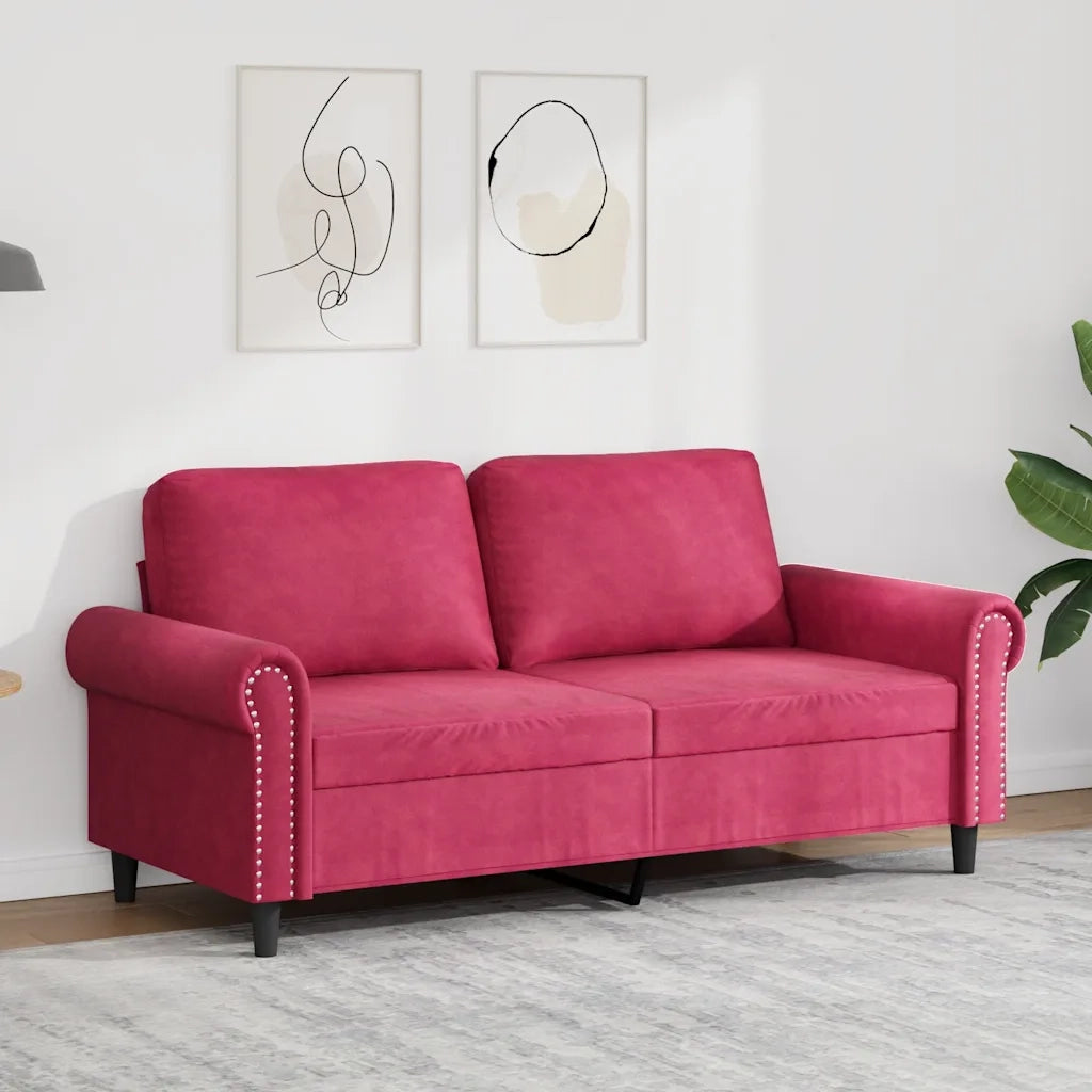 Divano a 2 Posti Rosso Vino 140 cm in Vellutocod mxl 86738