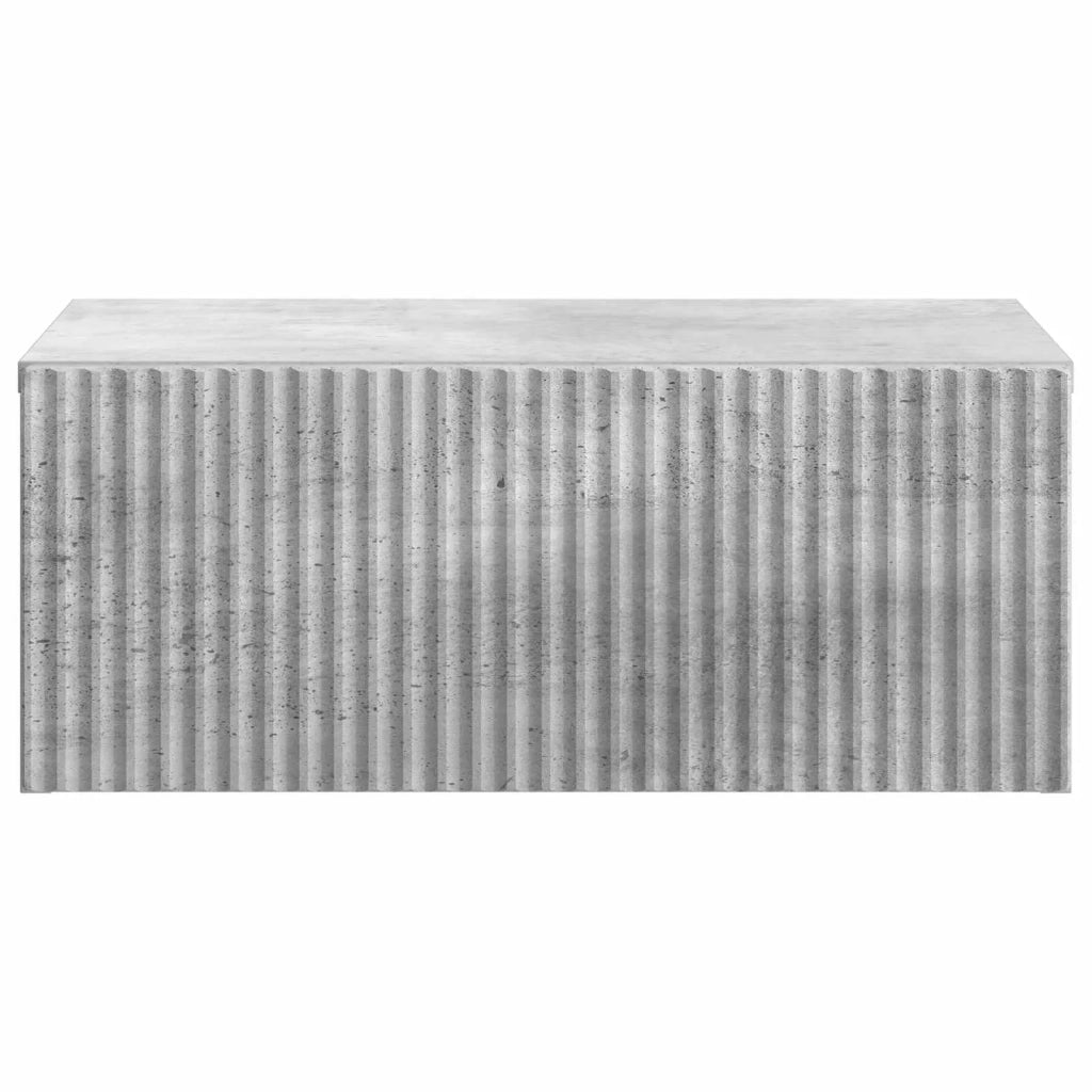 Mobiletto da notte a muro con cassetto 2 pcs Grigio Cemento 898452