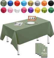 4 pacchi di coperture per tavolo da picnic rettangolari, 137cm x 274cm, verde sabbia, impermeabili e resistenti alle macchie, per feste di compleanno, matrimoni, Natale, feste per bambini, salotti, giardini e feste.