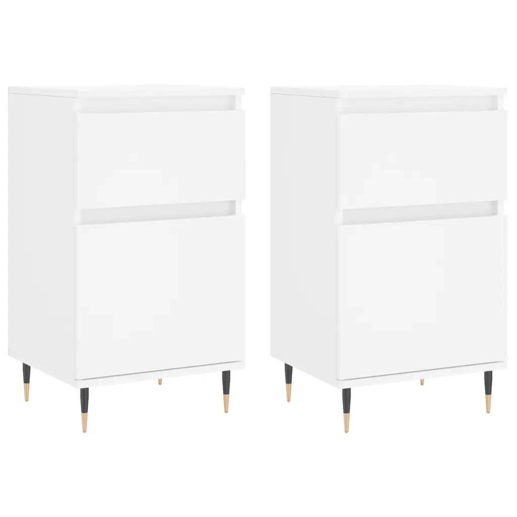 Credenze 2 pz Bianche 40x35x70 cm in Legno Multistrato 831133