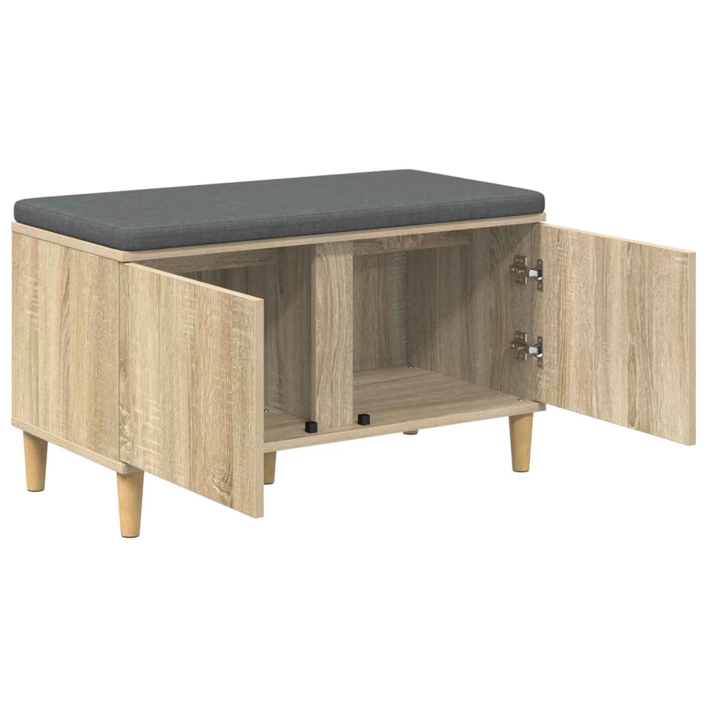 Panca per ingresso con cuscino Rovere Sonoma 80 x 38 x 46 cm 891530