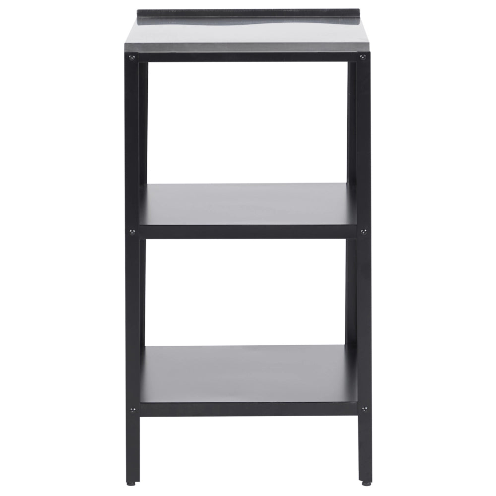 Scaffale per isola da giardino  in acciaio inox nero 50 x 50 x 92 cm con 2 ripiani con top cucina  giardino
