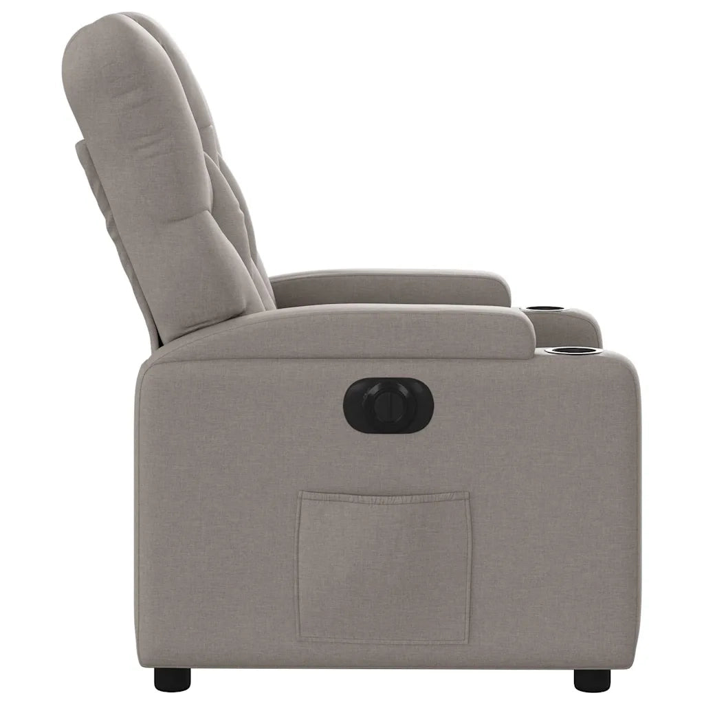 Poltrona | Sedia Relax Elettrica Reclinabile Tortora in Tessuto