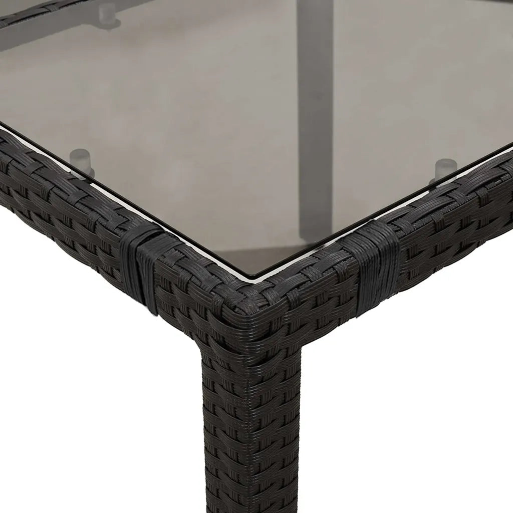 vidaXL Set da Bistrò da Giardino 7 pz con Cuscini Nero in Polyrattan