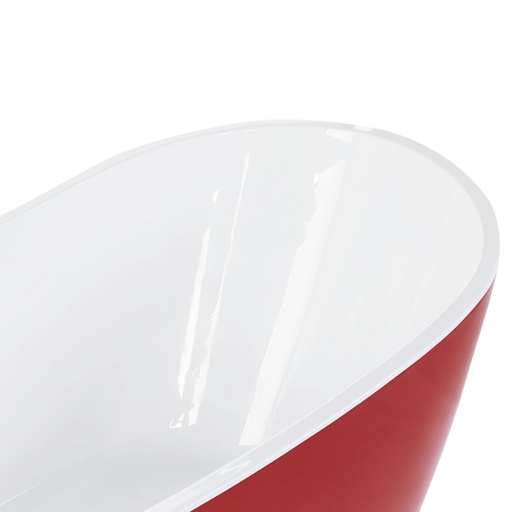 Moderna Vasca da Bagno Acrilico Sanitario rosso 180 x 78 cm autoportante moderno