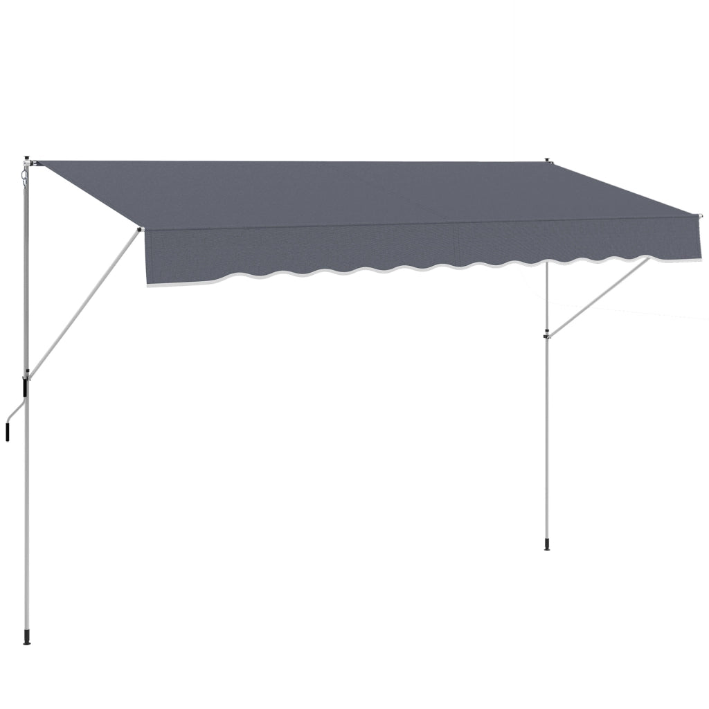 Toldo Retrattile Manuale 4x1.2 m ¨C zephmum ¨C Grigio Scuro 170-280 cm