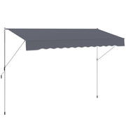 Toldo Retrattile Manuale 4x1.2 m ¨C zephmum ¨C Grigio Scuro 170-280 cm