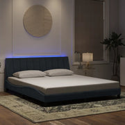 Giroletto con LED senza Materasso-Struttura Letto Hanko Grigio Scuro 180x200 cm in Velluto