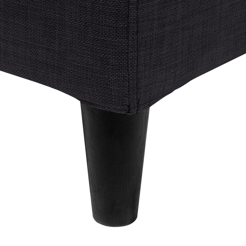 Letto 180 x 200 cm con rete a doghe in tessuto Nero con LED bianco contemporaneo
