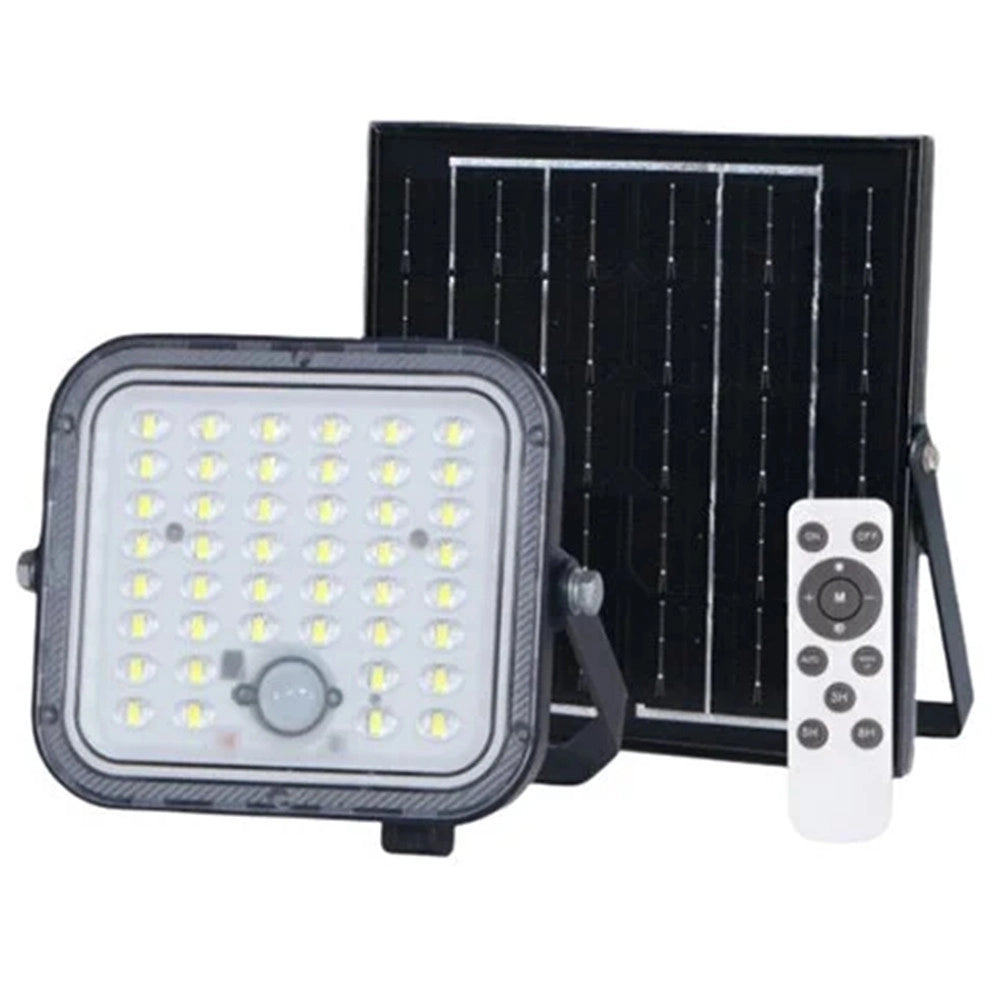 Trade Shop - Faretto Faro Con Pannello Solare 420w 4200lm Con Sensore Pir Ip65 Luce 6500k Tk-n420-f -