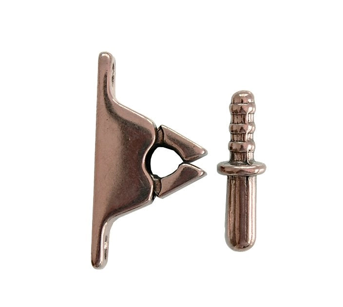 PINZA FERMAPORTE CON INCONTRO Ottone bronzato - 10 pezzi