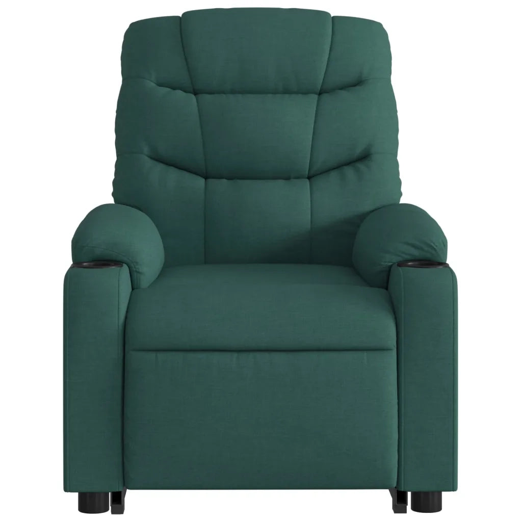 Poltrona Alzapersona Massaggiante Verde Scuro in Tessuto 3206660