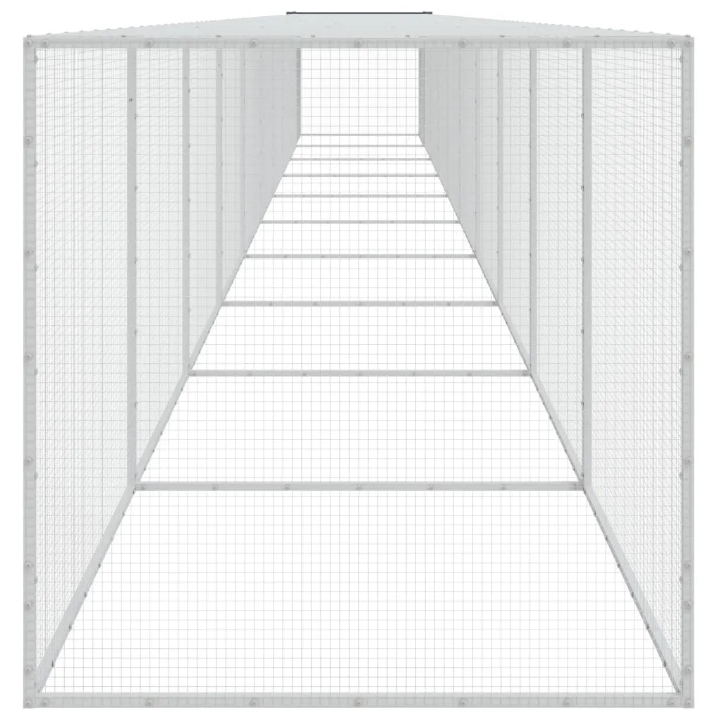 Gabbia Polli con Tetto Antracite 1003x98x90 cm Acciaio Zincato 3189043