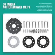 Achimmo - 36 Denti Cassette posteriore con 9 Fori Adattatore per Bicicletta elettrica