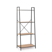 Libreria 4 Ripiani Haldor in Acciaio Nero Minimal Bizzotto