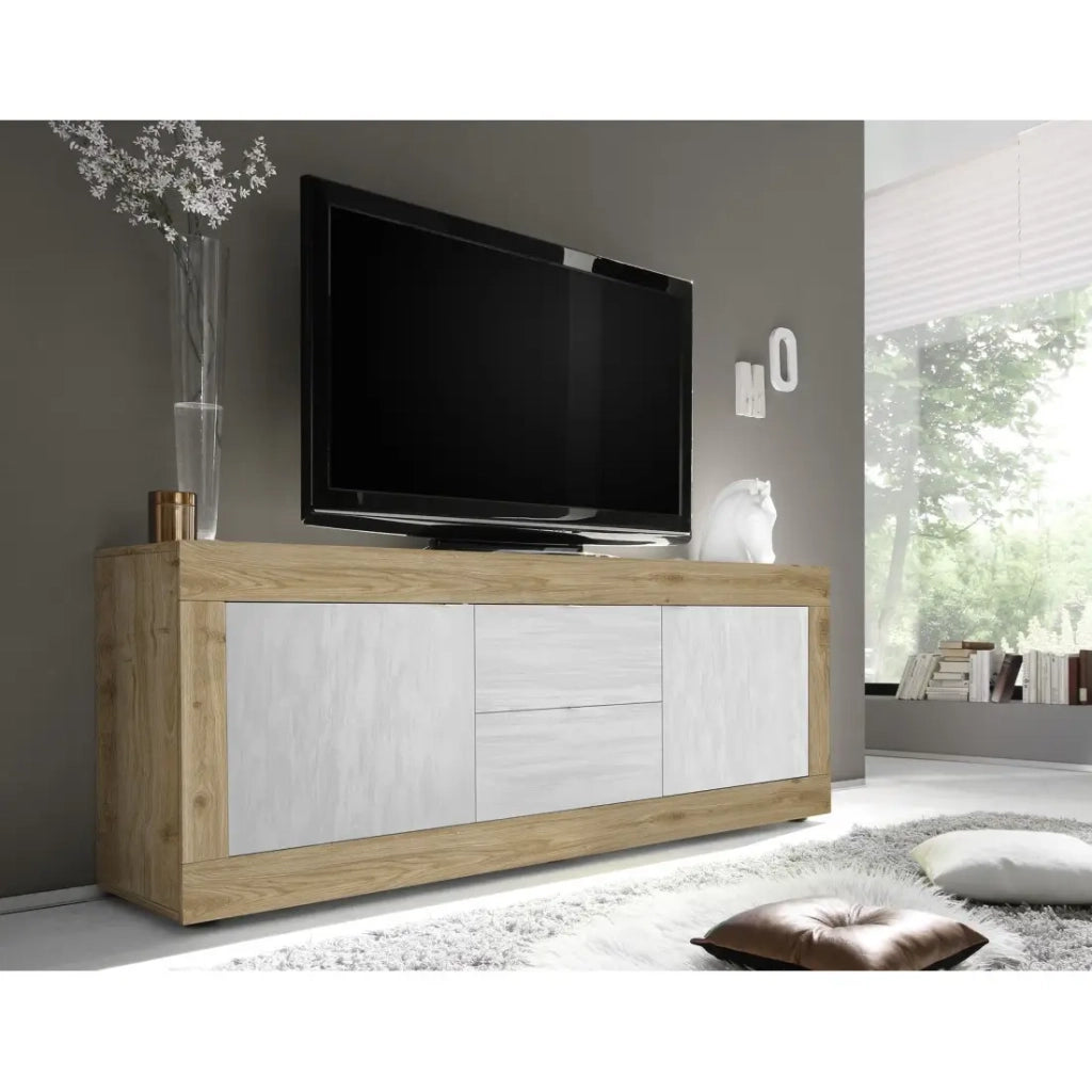 Credenza a 4 porte, collezione SKY, bianco lucido, ideale per cucina/sala da pranzo di design