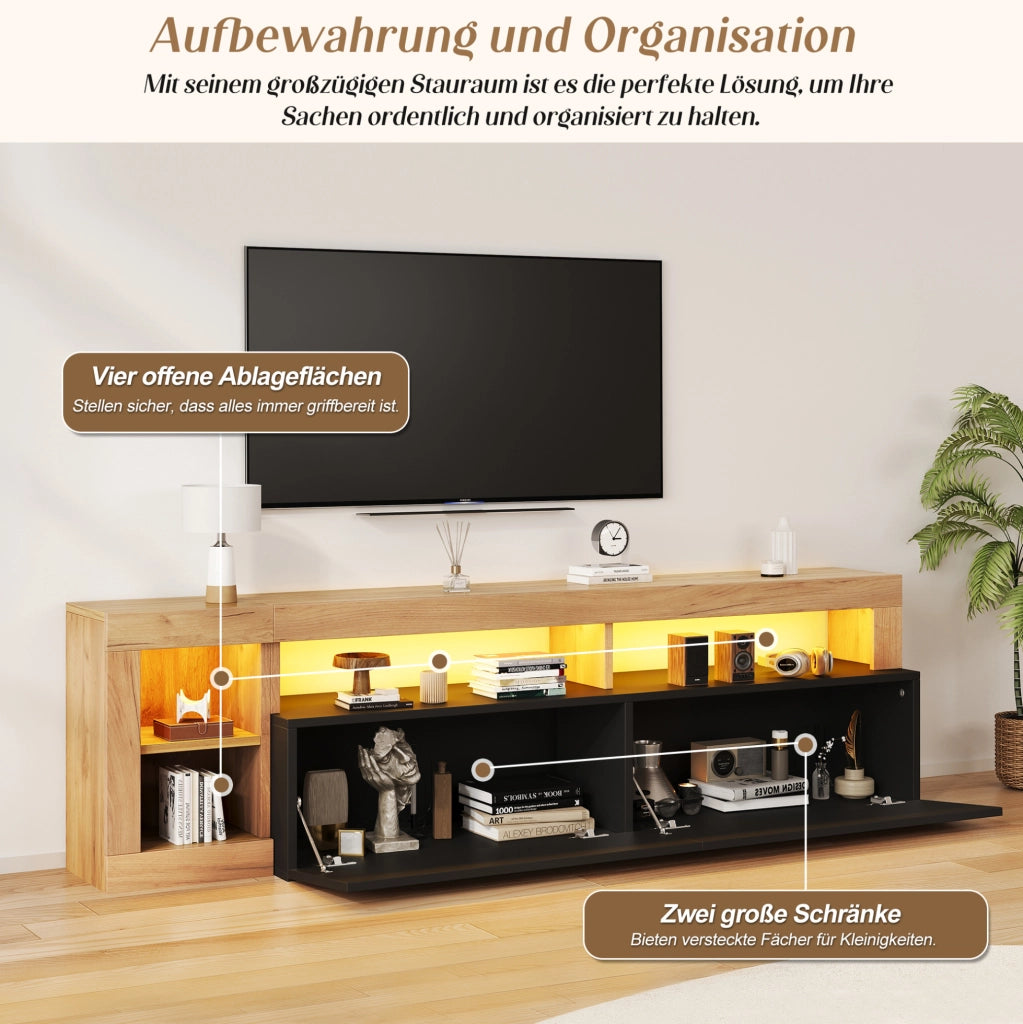 Mobile TV moderno con illuminazione a LED e vani contenitivi