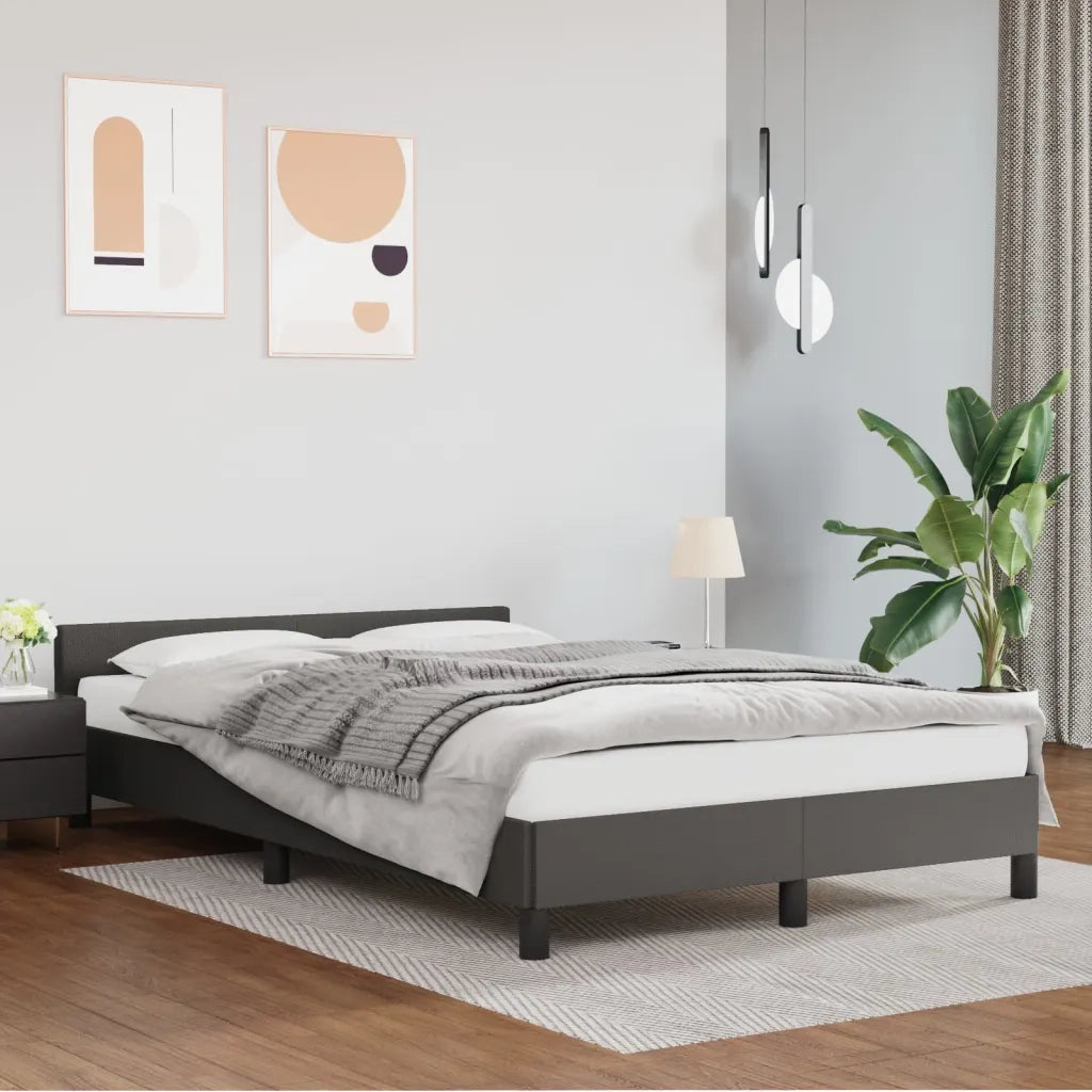 Giroletto con Testiera Grigio 120x190 cm in Similpellecod mxl 115792