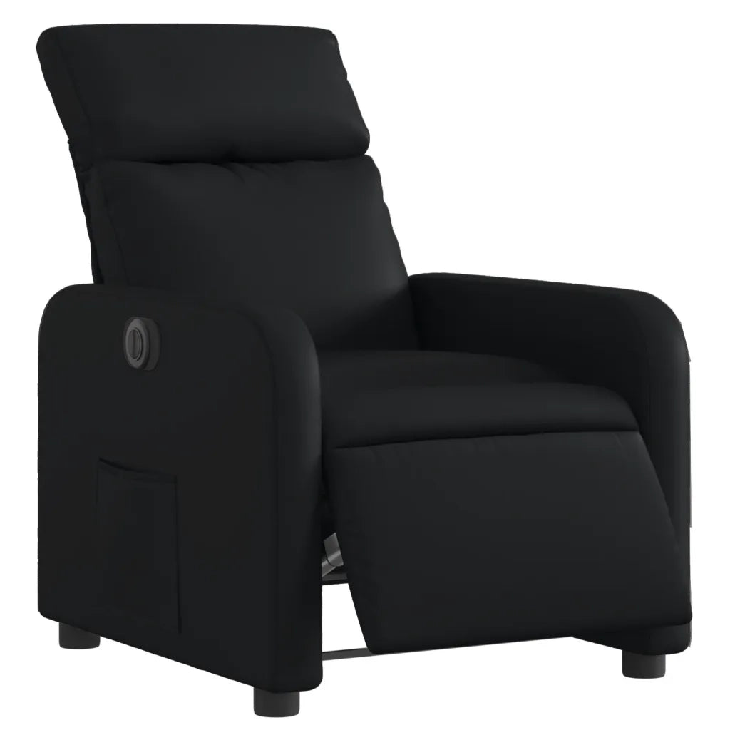 Divano Sedia-Poltrona Reclinabile Elettrica Nera in Similpelle 963656