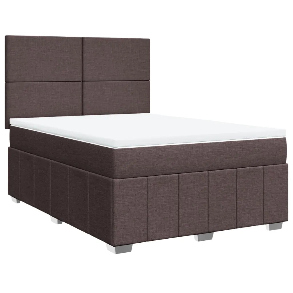 Giroletto a Molle con Materasso Marrone Scuro 140x190cm Tessuto 3293959