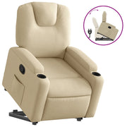 Poltrona | Sedia Relax Alzapersona Reclinabile Crema in Tessuto