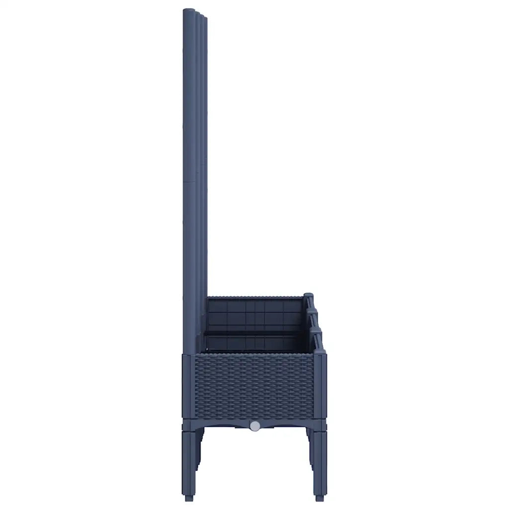 Fioriera Giardino con Traliccio Grigio Blu 120x40x142 cm PP 367926