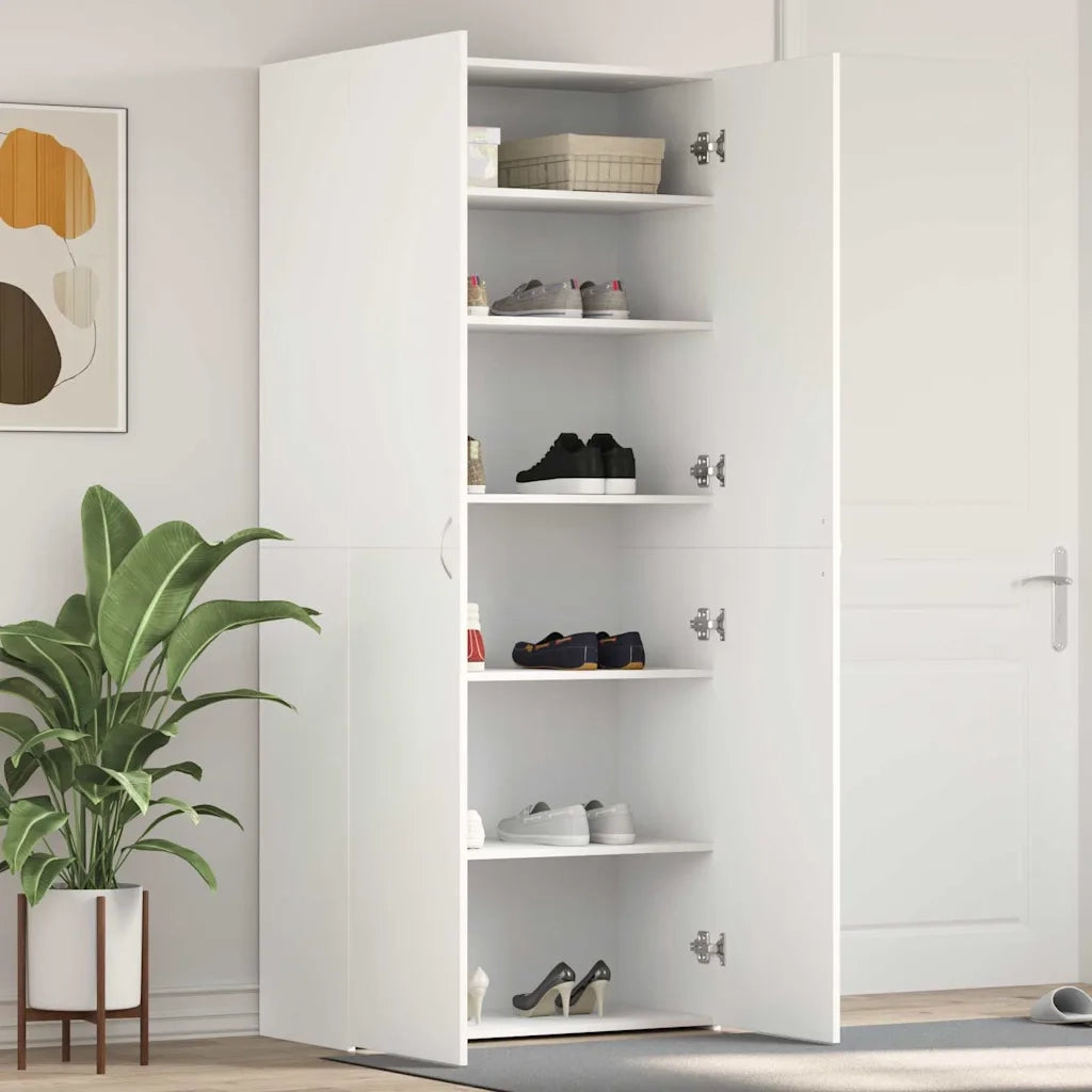 Mobile per scarpe-Scarpiera Bianco 80 x 35.5 x 180 cm Legno multistrato