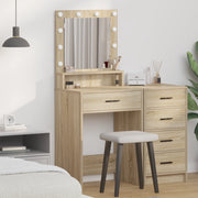 Toeletta vitaXL con luci LED Rovere Sonoma 50x41x135 cm