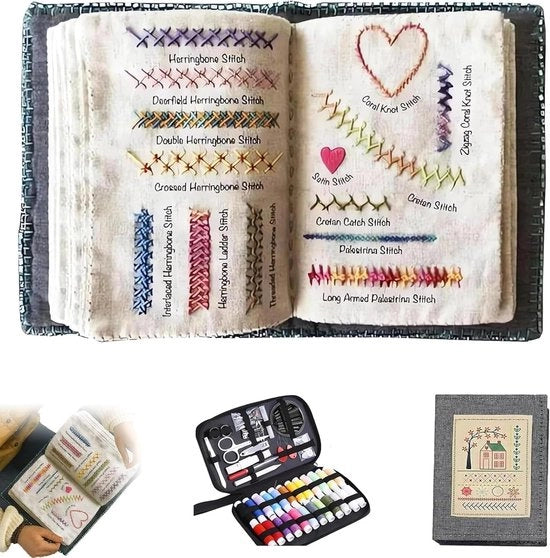 Set di libretti da cucito - pacchetto da cucito - Pacchetti da cucito per adulti - Punto di croce - Incluso kit di strumenti e istruzioni - Libro da cucito per principianti, adulti e appassionati di artigianato - Dimensioni 10*14 cm