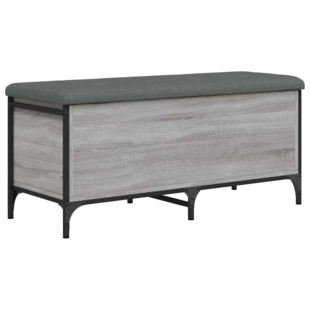 Panca Portaoggetti-Sgabello-Panca con Contenitore Grigio Sonoma 102x42x45 cm Legno Multistrato 241591