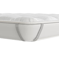 Topper Matrimoniale Trapuntato 300 gr/mq con Elastici Fancy Bianco