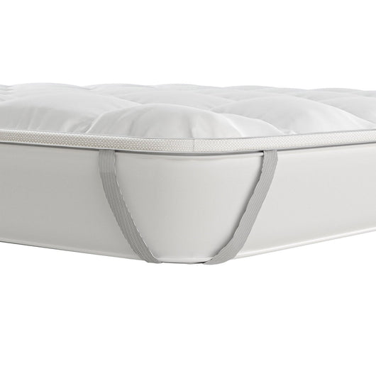 Topper 1 Piazza e Mezzo Trapuntato 300 gr/mq con Elastici Fancy Bianco