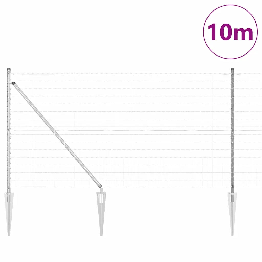 Recinzione da Giardino | Recinzione con Posto Argento 1,4 x 10 m Acciaio