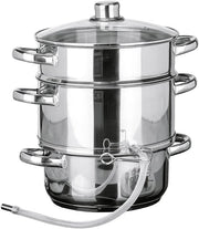 Sapextractor con Coperchio in Vetro e Fondo in Acciaio Inossidabile - Adatto a Tutti i Piani di Cottura