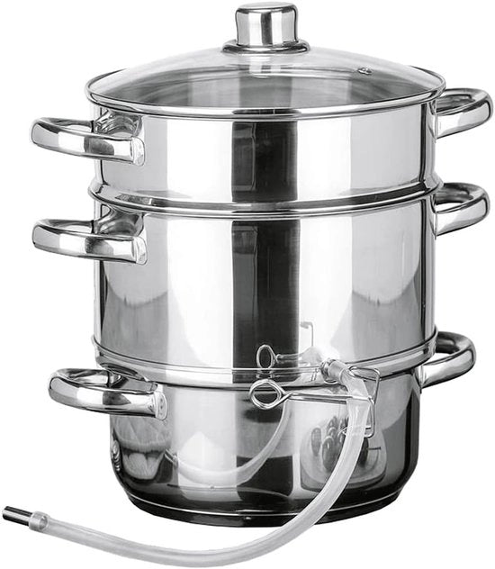 Sapextractor con Coperchio in Vetro e Fondo in Acciaio Inossidabile - Adatto a Tutti i Piani di Cottura