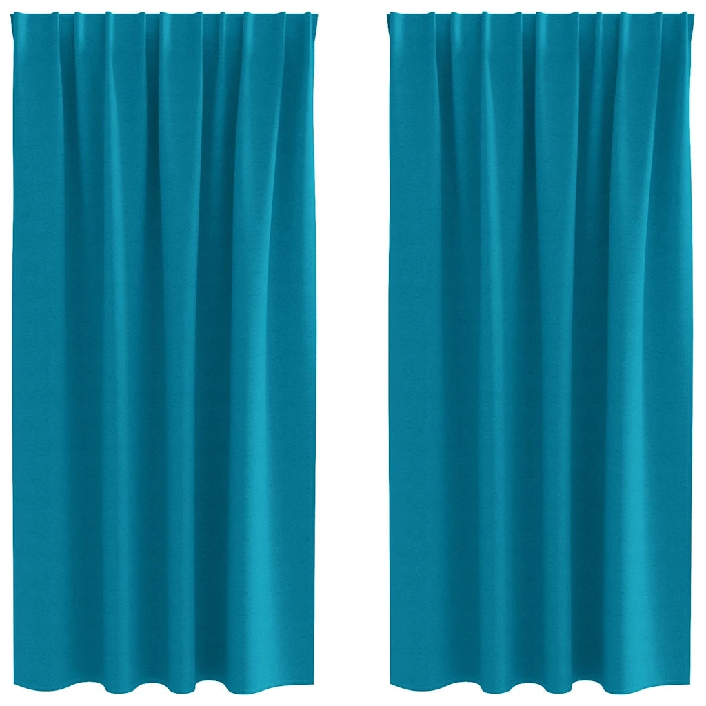 vidaXL Tende con tende 2 pcs Turchese Poliestere