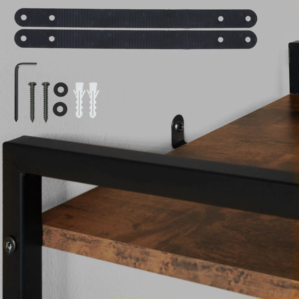 Libreria grande in stile industriale/vintage con 5 ripiani 151,5 cm marrone 08_0000575