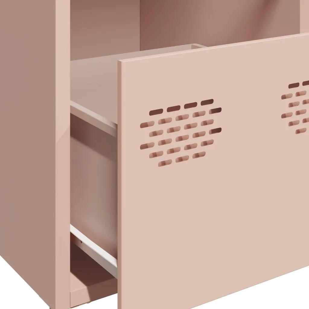 Credenza Rosa 68x39x73,5 cm in Acciaio Laminato a Freddo