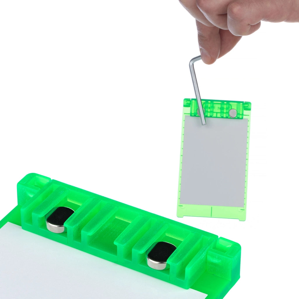 Targa di Lettura Verde per Livella Laser Rosfix – Precisione Elevata, 10x7cm, 2 Magneti