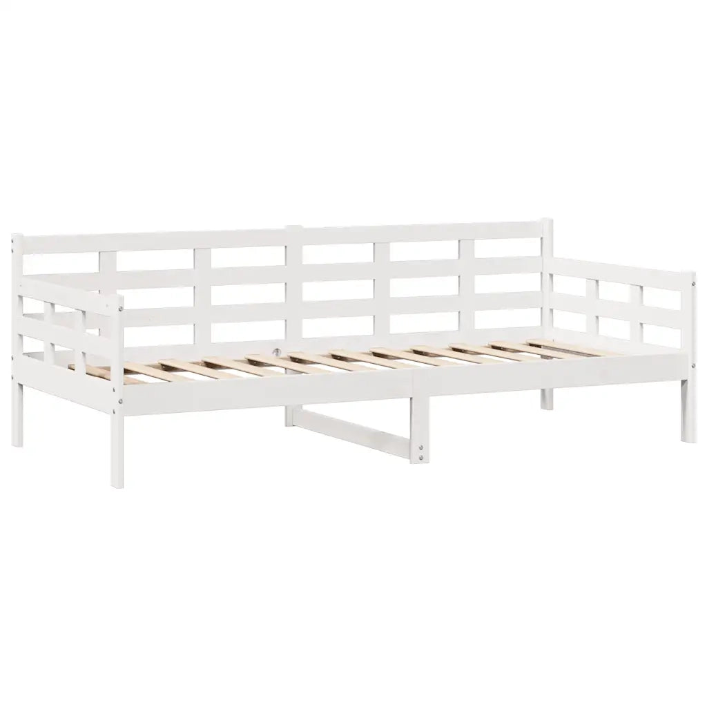 Dormeuse con Cassetti Bianco 90x190 cm Legno Massello di Pino 3302143