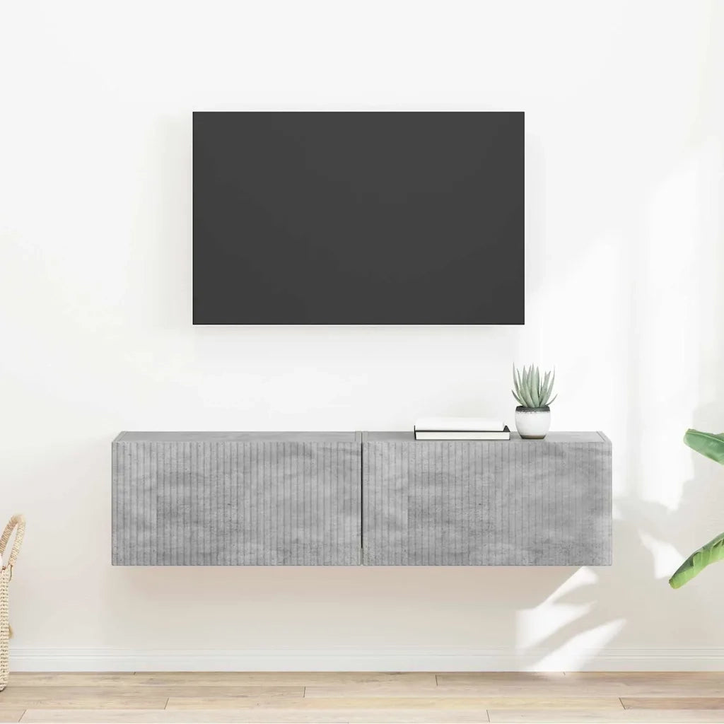 Mobile TV da parete 2 pz-Set di 2 Mobile TV a Muro-Credenza TV Calcestruzzo 60 x 31 x 29.5 cm 785120