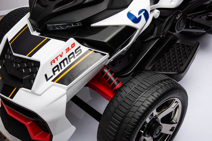Mini Quad Elettrico per Bambini 3 Ruote 12V ATV 3.0 Bianco