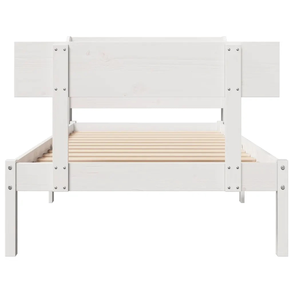 Giroletto senza Materasso Bianco 100x200 cm Legno Massello Pino
