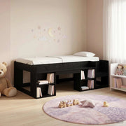 Telaio del letto con storage Rovere Nero 75 x 190 cm