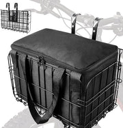Portaoggetto metallico pieghevole per bicicletta elettrica - Sella posteriore con chiusura rapida - Tasca interna rimovibile - Adatto per biciclette elettriche - Nero
