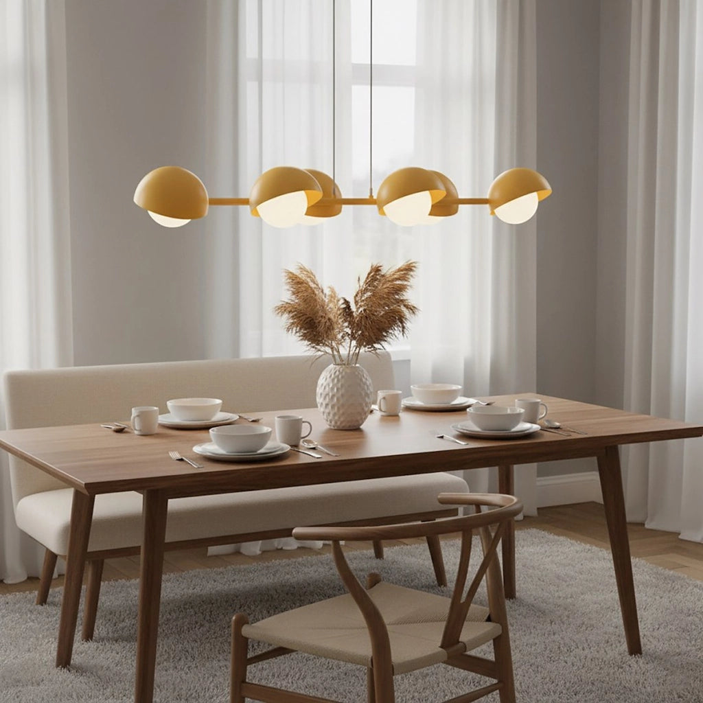 Lampada a sospensione Boom in acciaio arancione e vetro