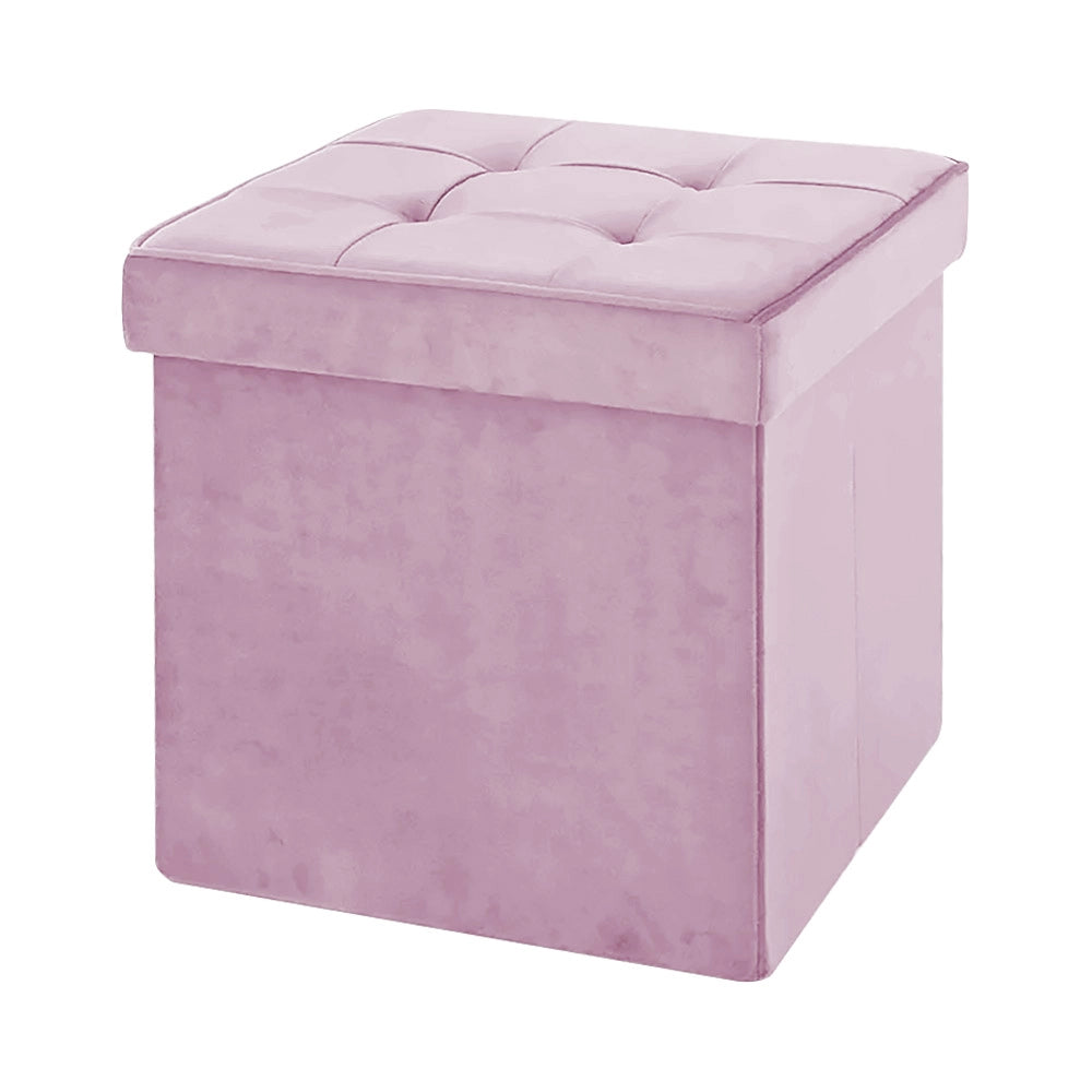 Pouf Contenitore In Velluto Quadrato Moderno Panca Cassapanca Soggiorno Panchina Per Ingresso Scarpiera Sgabello Panca Moderna  RosaAntico