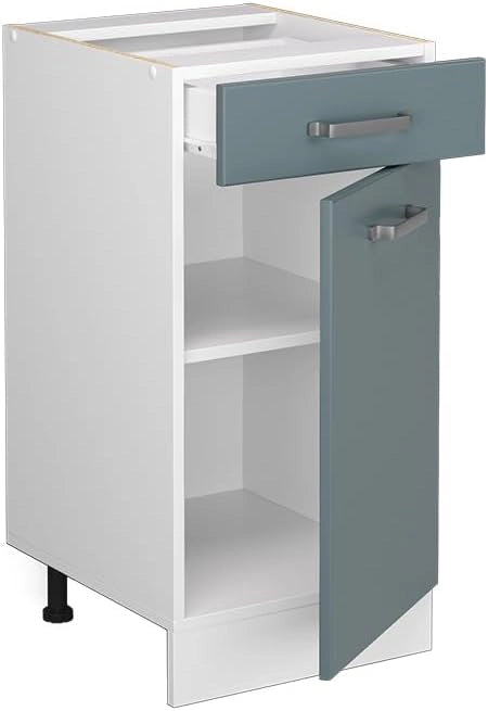 Mobiletto base per cucina R-Line, Grigio-blu, 40 cm senza piano di lavoro, per la libera combinazione all'interno di sistemi cucina modulari