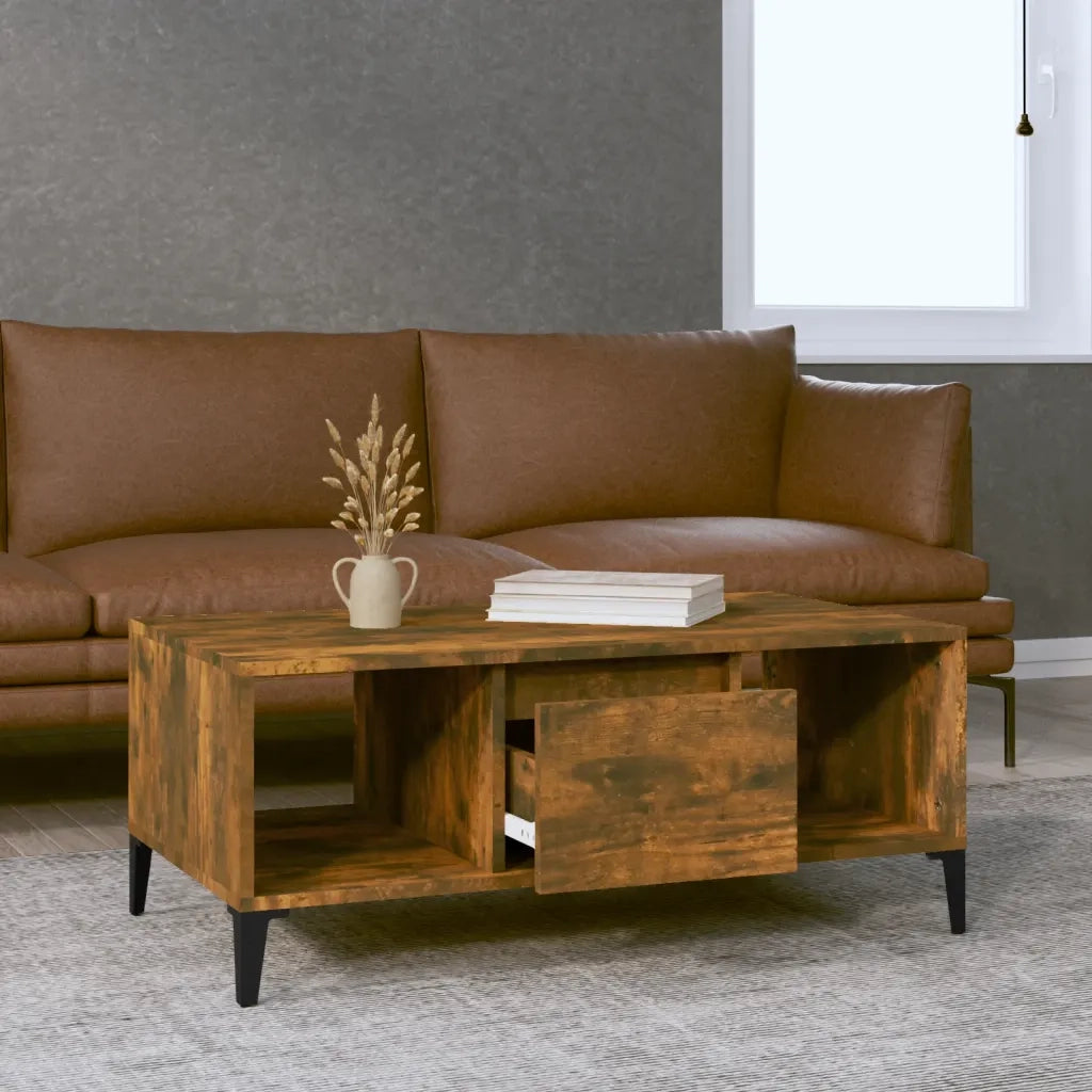 Tavolino da salotto | Tavolino da caff¨¨ | Tavolino da Soggiorno Rovere Fumo 90x50x36,5 cm Legno Multistrato