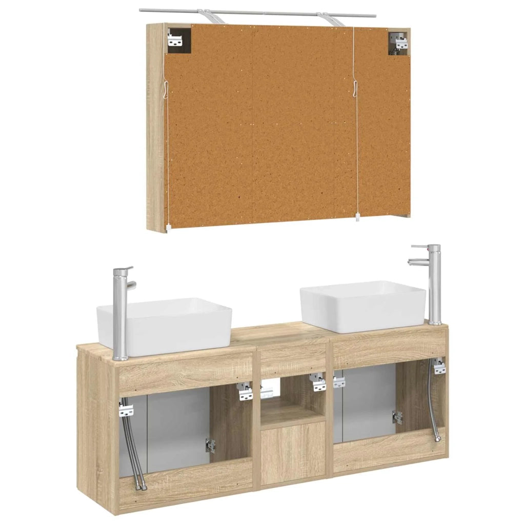 Set di Armadi da Bagno 4 pcs Rovere Sonoma Legno ingegnerizzato 3406417